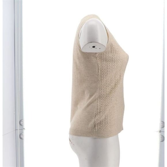 NWT MODERN SOUL COMFORT YARN CABLE KNIT SWEATER TANK OATMEAL HEATHER XXS - Picture 8 of 13